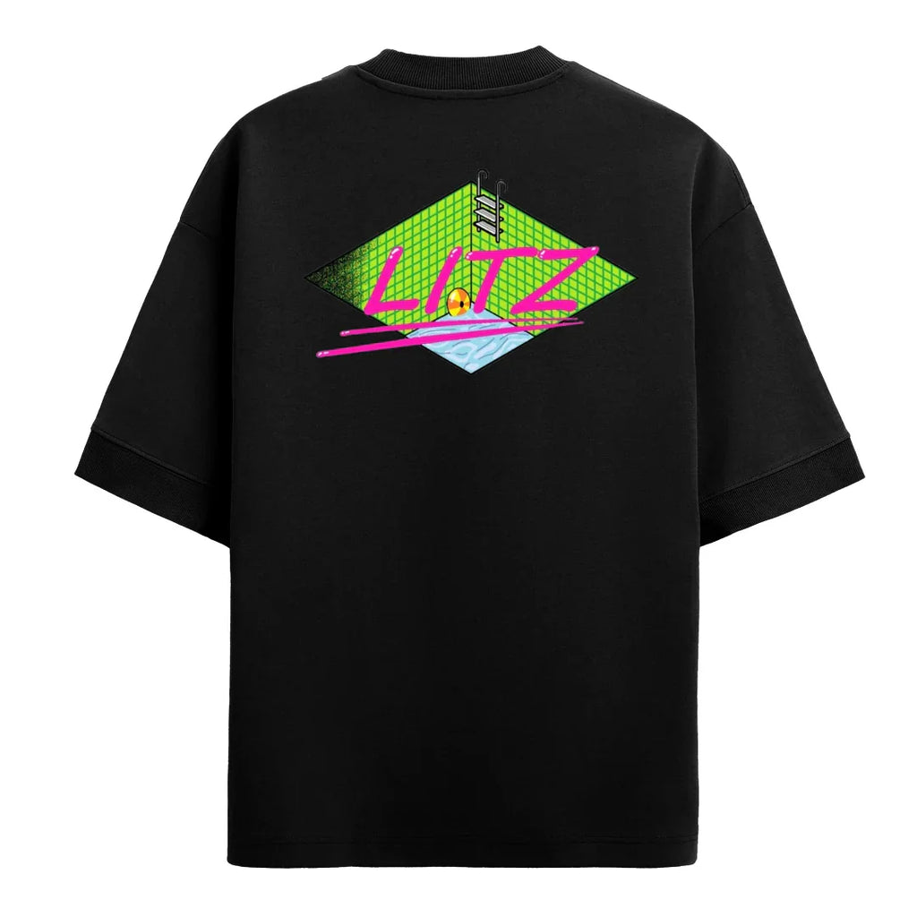 Camiseta Oversized Poolday - Preta