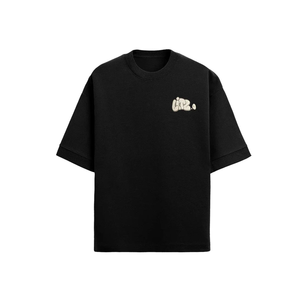 Camiseta Oversized Tropical Winter - Preta