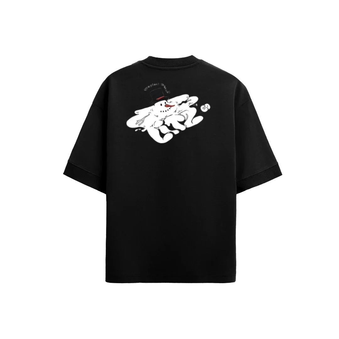 Camiseta Oversized Tropical Winter - Preta